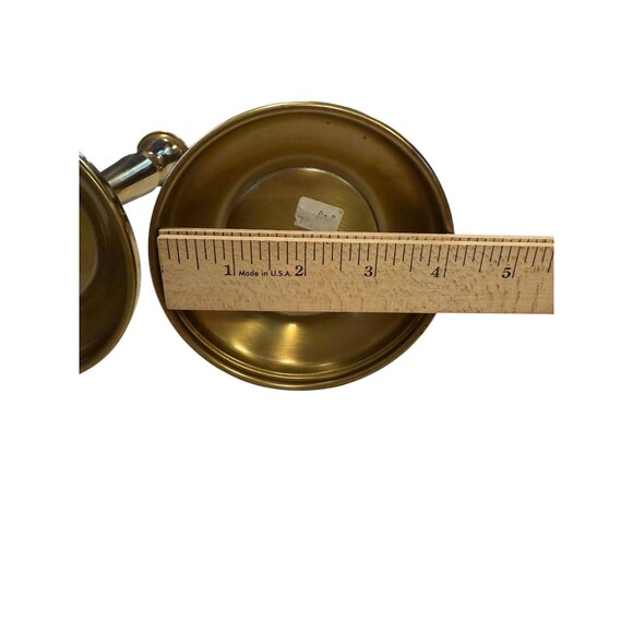 Vintage Brass Metal Candle Stick Holders Pair Of 10in Cottage Core Candlesticks - Picture 3 of 7